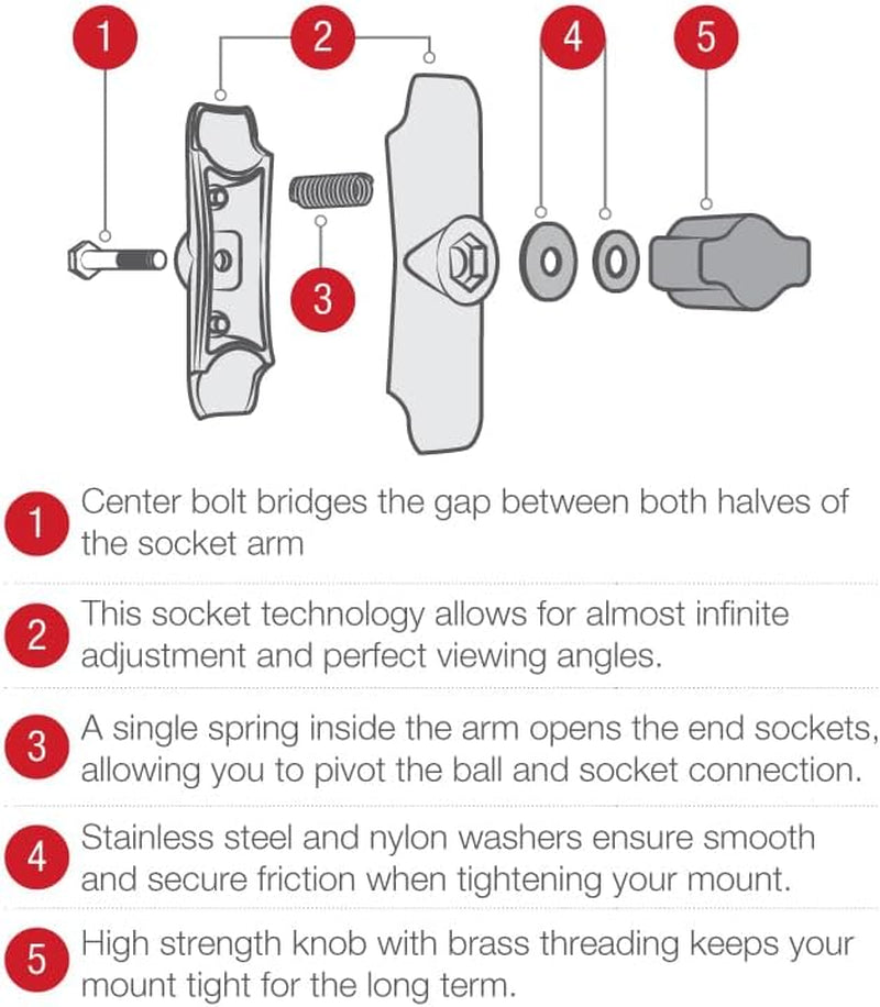 X-Grip Phone Mount with Handlebar U-Bolt Base RAM-B-149Z-UN7U , Medium Arm for Motorcycle, ATV/UTV, Bike